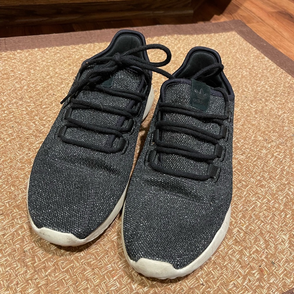 Adidas women’s black sparkly sneakers